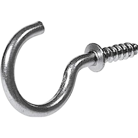 Hillman 0.87 in. Nickel Cup Hooks, 8PK 243695